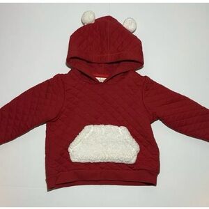 Macys First Impressions Baby Boy's Faux Fur Quilted Hoodie,Red 24months